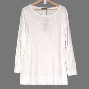 Woman's MODODOC White Cotton Long Sleeve Top Small